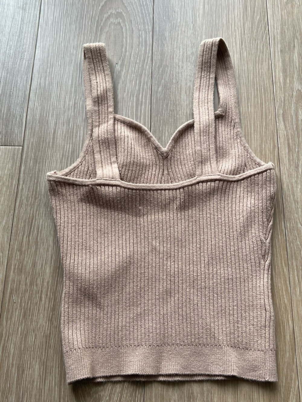 Abercrombie & Fitch Ribbed Knit Tank Top in Taupe Size Small - Picture 2 of 4